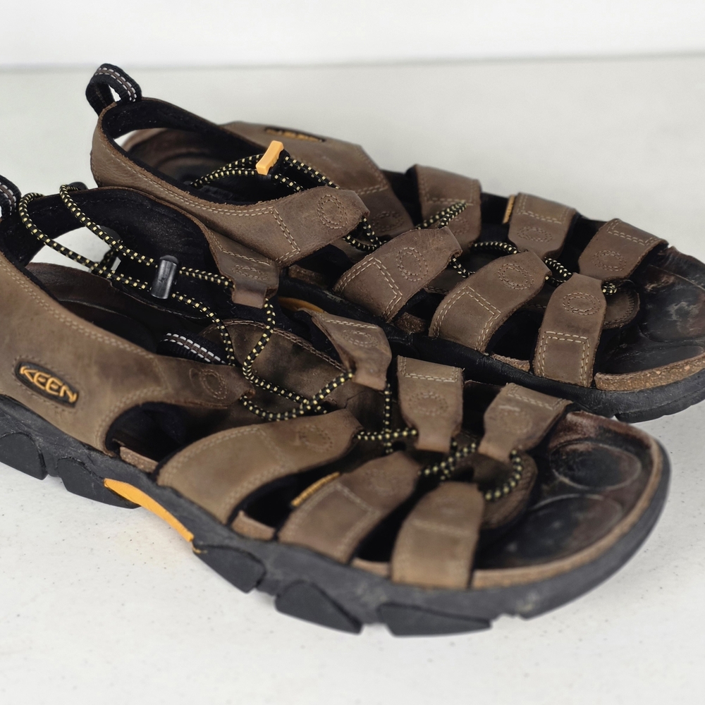 Keen Daytona Men's Brown Leather Sandals Open Toe Size 11 Waterproof